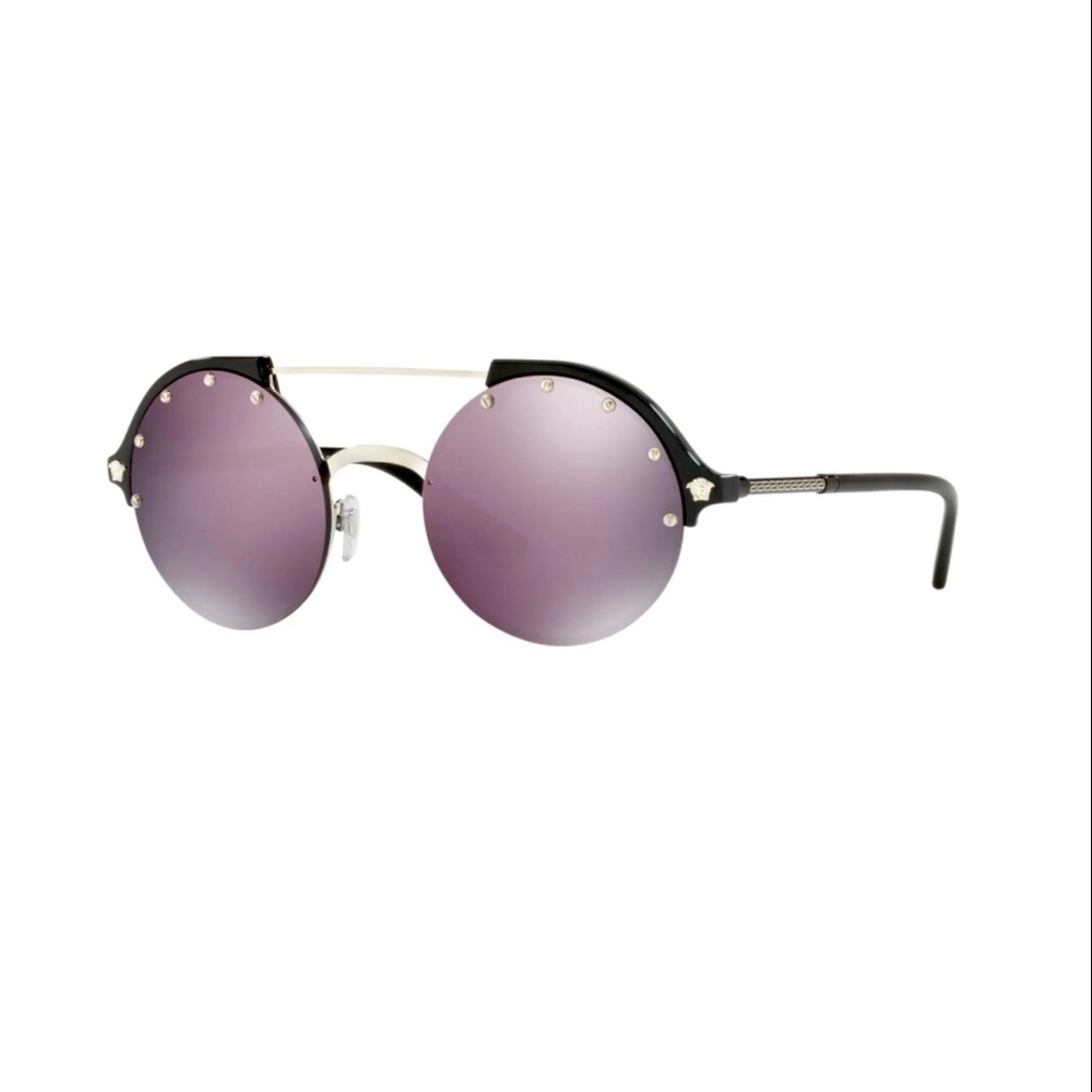 Versace Mirrored VE4337-GB1/5R-53 Purple Round Sunglasses